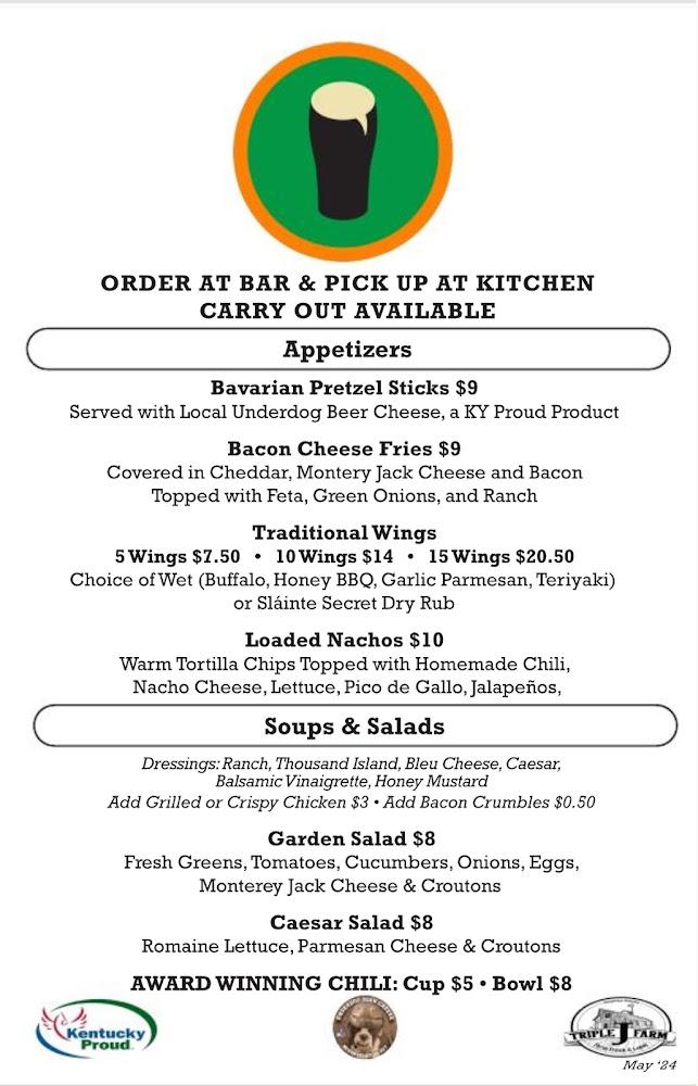 Slainte Public House Menu image 1