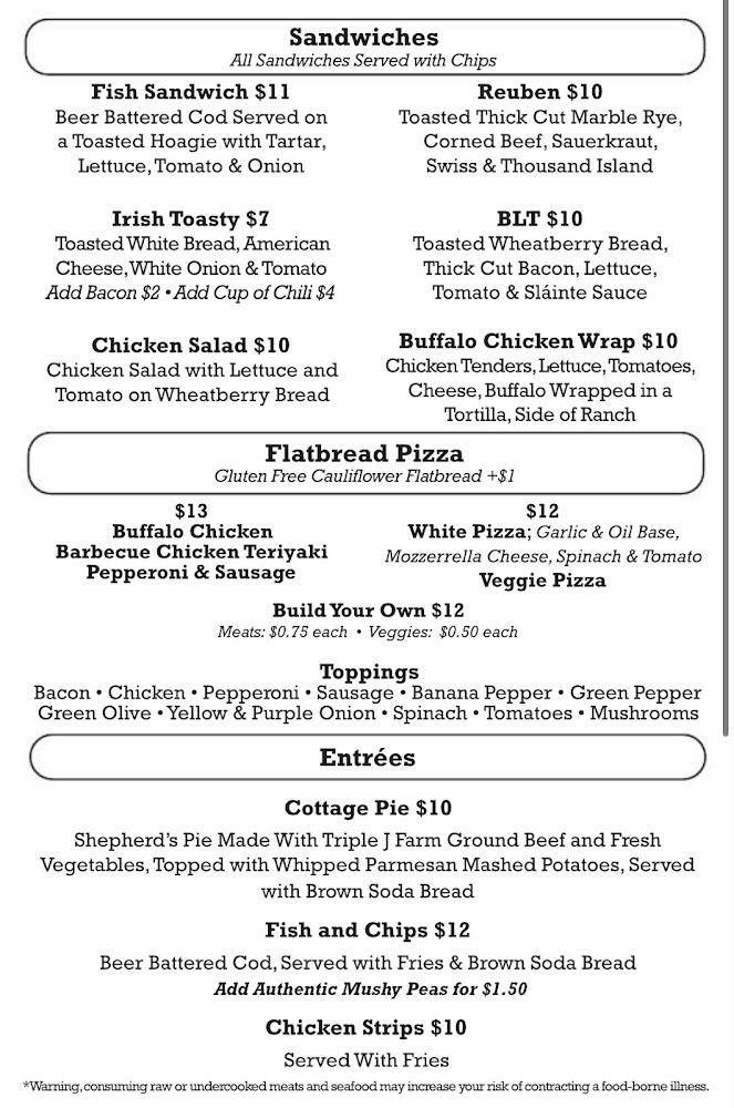 Slainte Public House Menu image 2