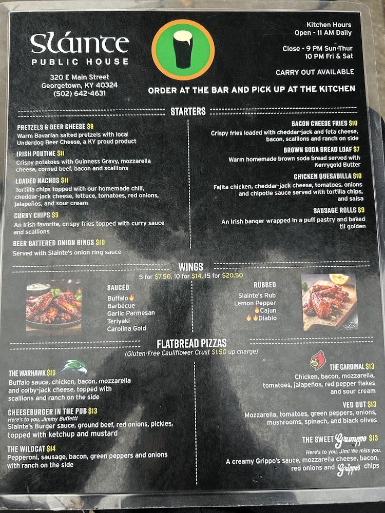 Slainte Public House Menu image 3